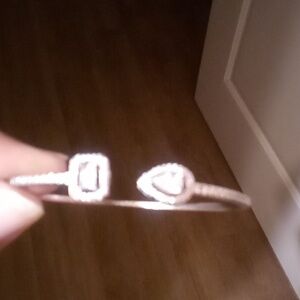 Square/tear drop Bracelet with cz diamonds adjustable to the arm